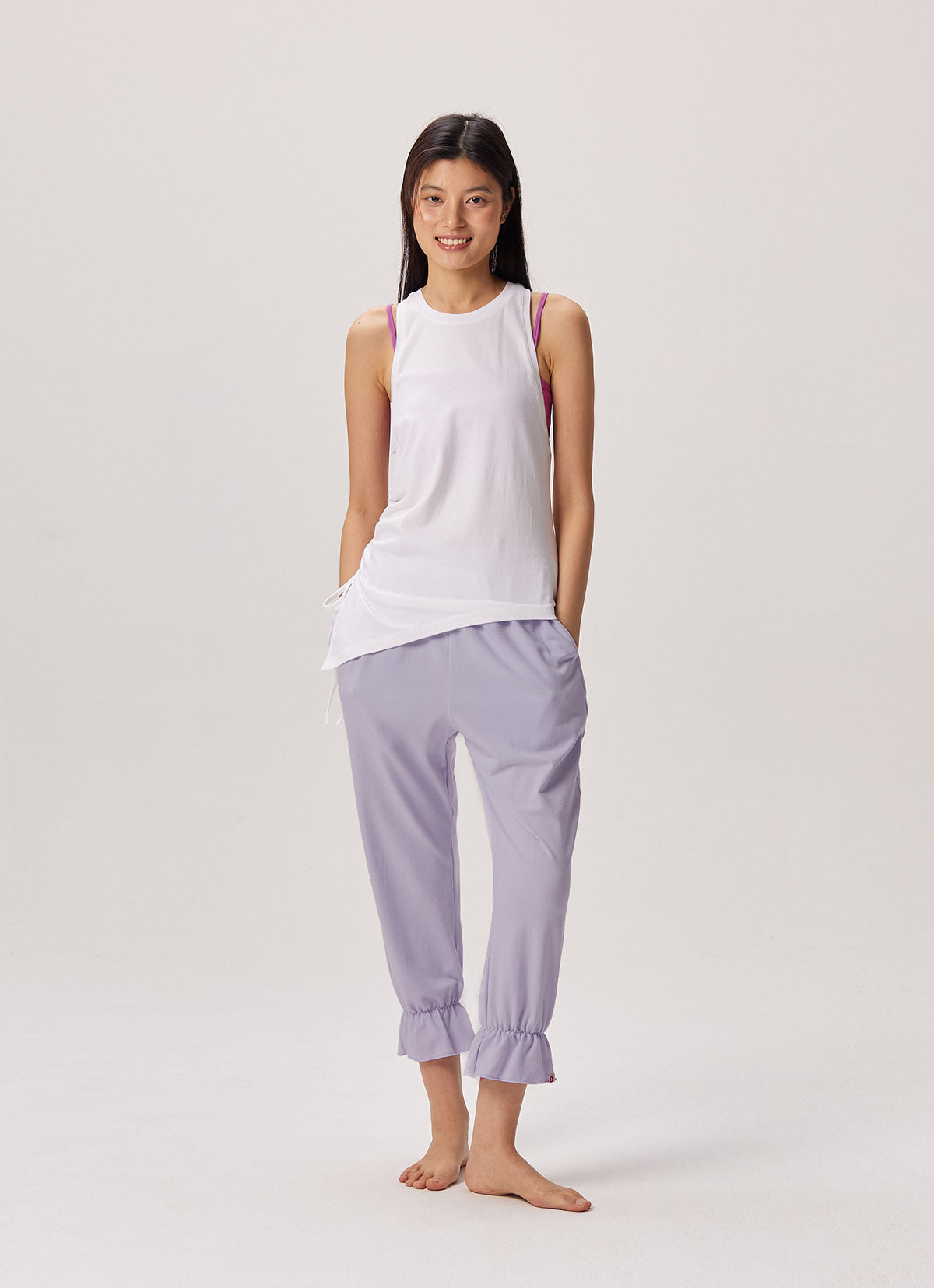 Side shirring sleeveless_White