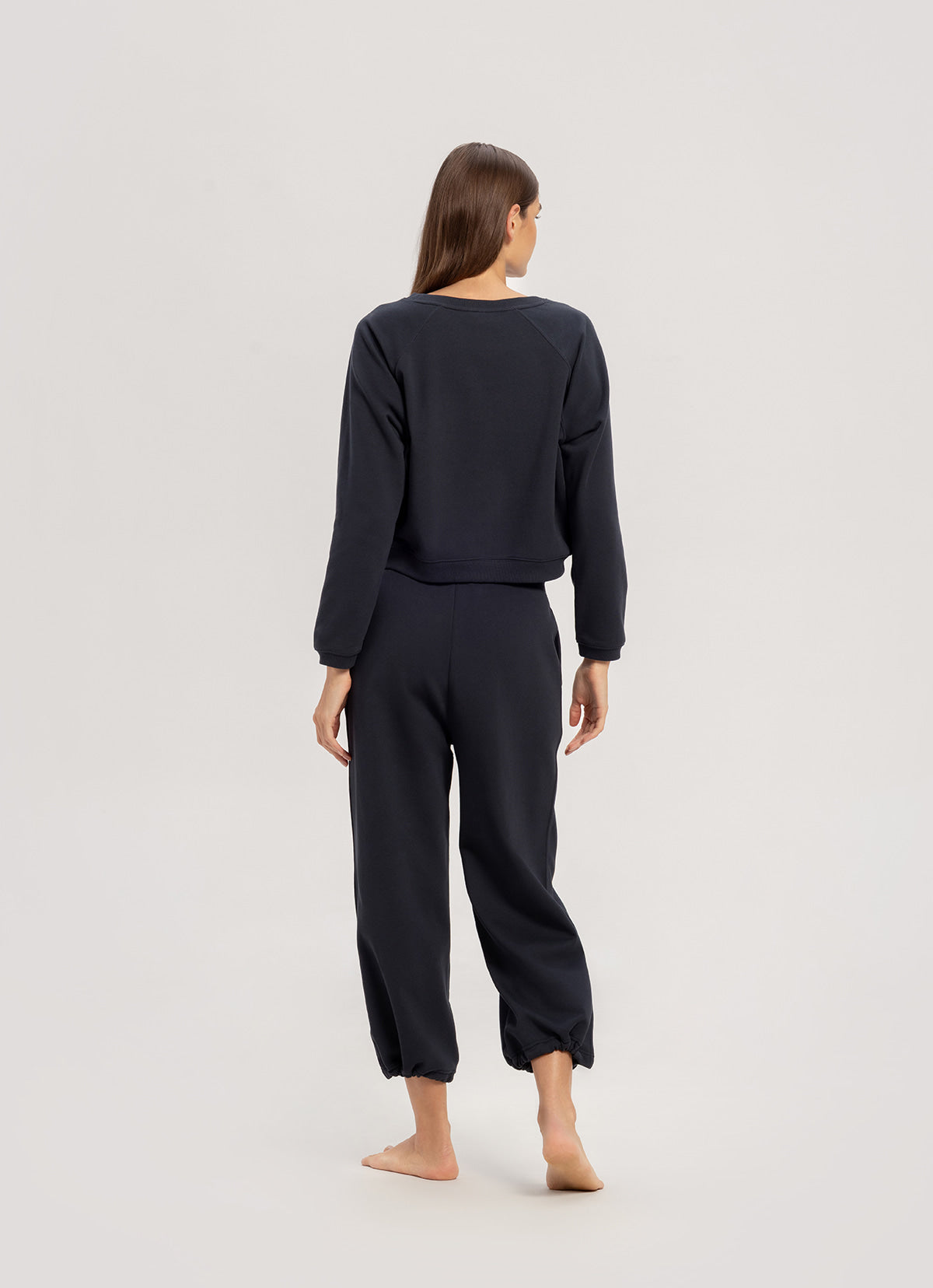 Crop sweat pants_Blueberry