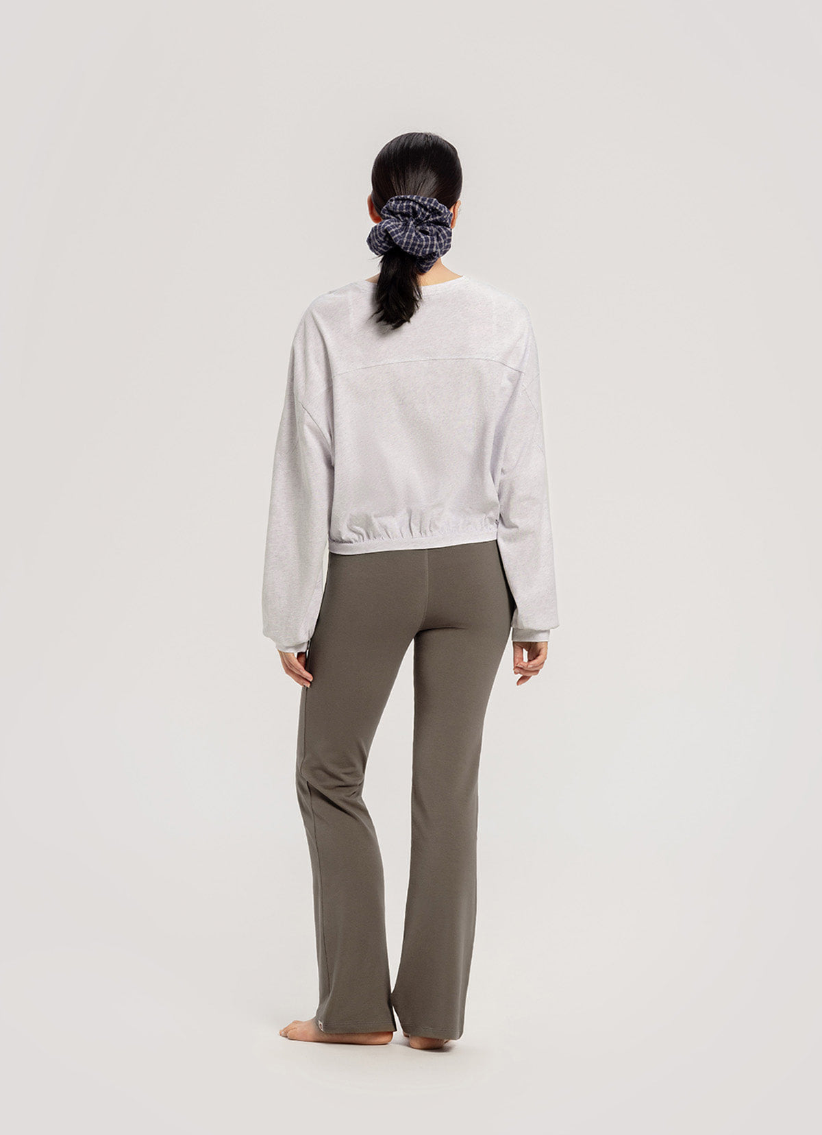 Diagonal long sleeve_Melange Grey