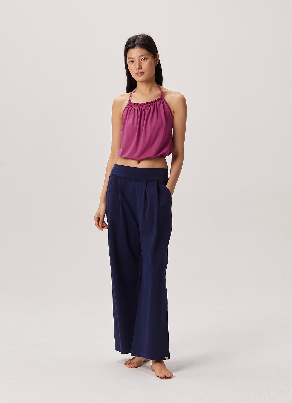 Ripple halter top_Red Violet