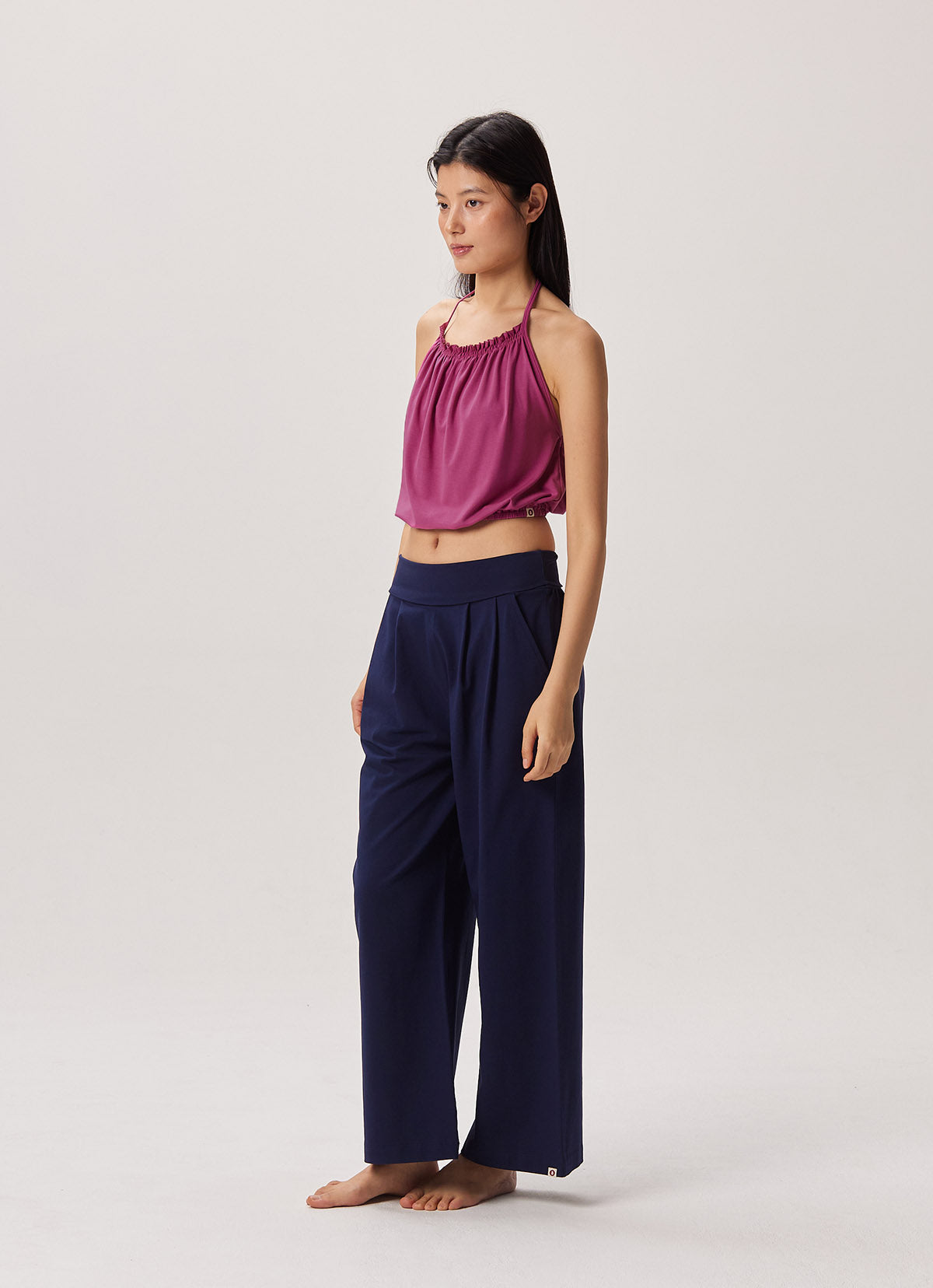 Ripple halter top_Red Violet