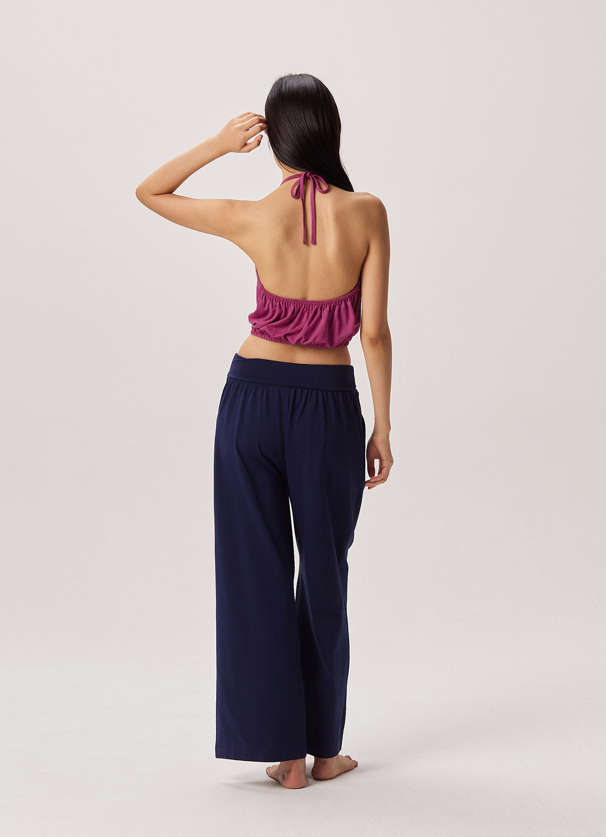 Ripple halter top_Red Violet