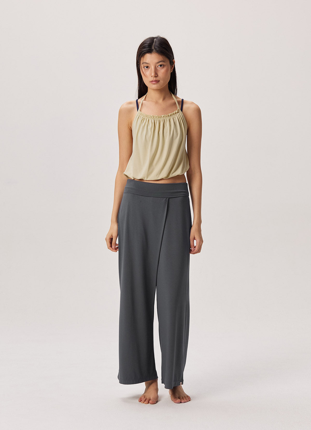 Ripple halter top_Yellow Beige