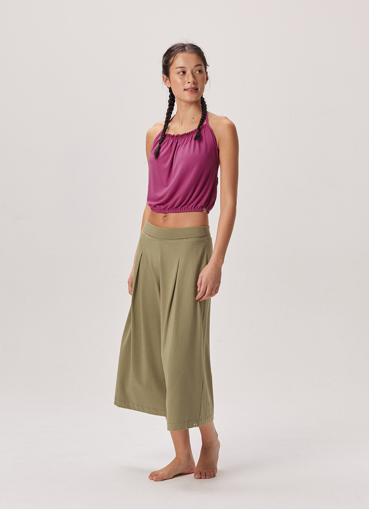 Ripple halter top_Red Violet
