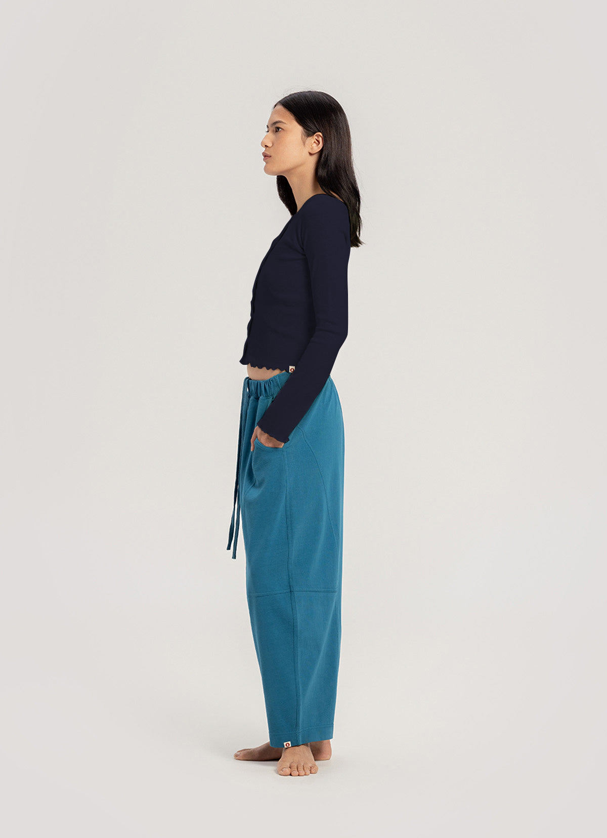 Boatneck rib cardigan_Navy Blazer
