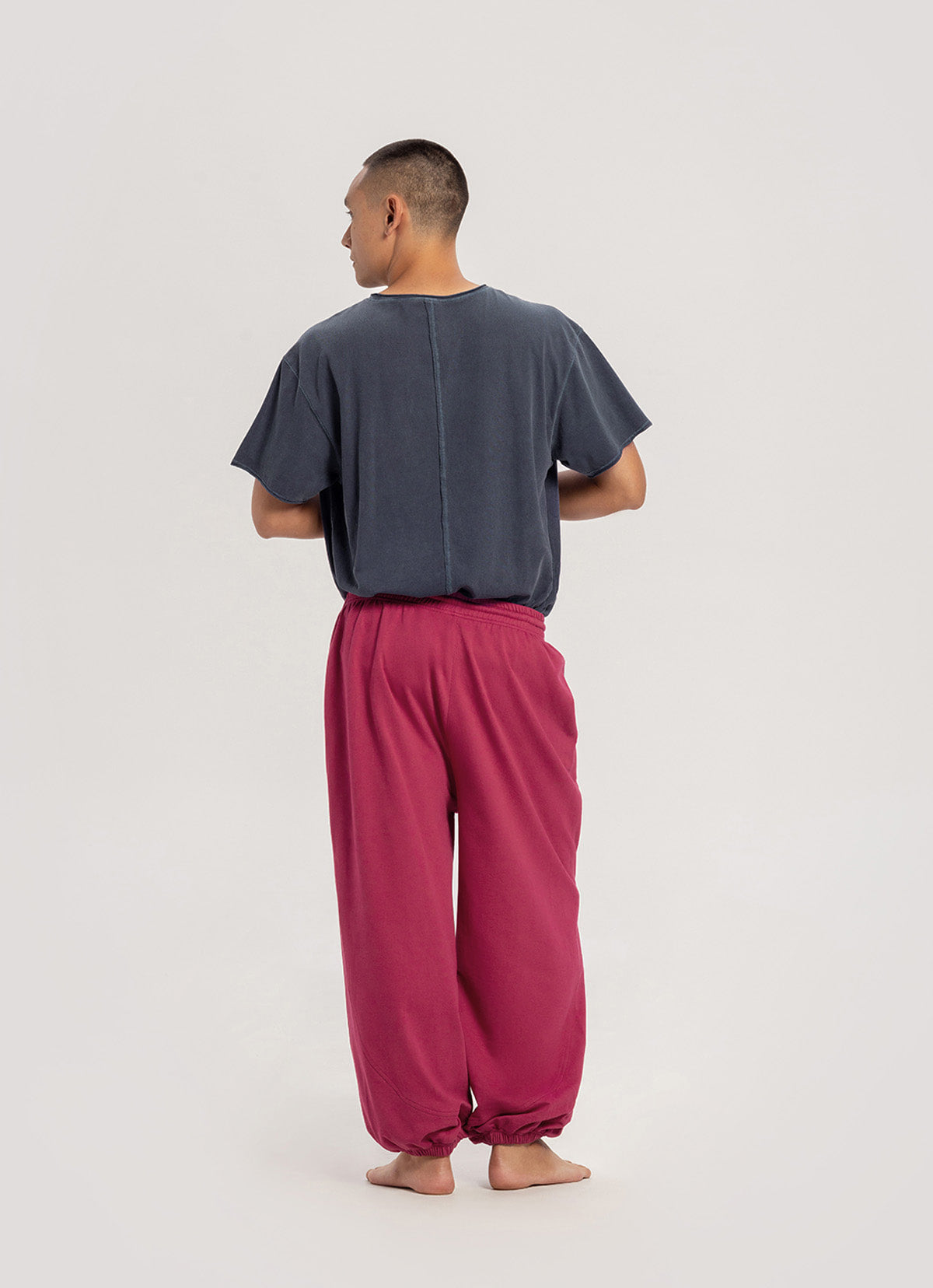 Diagonal jogger pants (Zurry ver.) (Unisex)_Red Bud