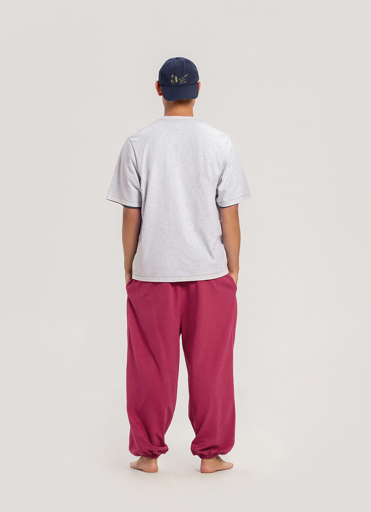 Diagonal jogger pants (Zurry ver.) (Unisex)_Red Bud