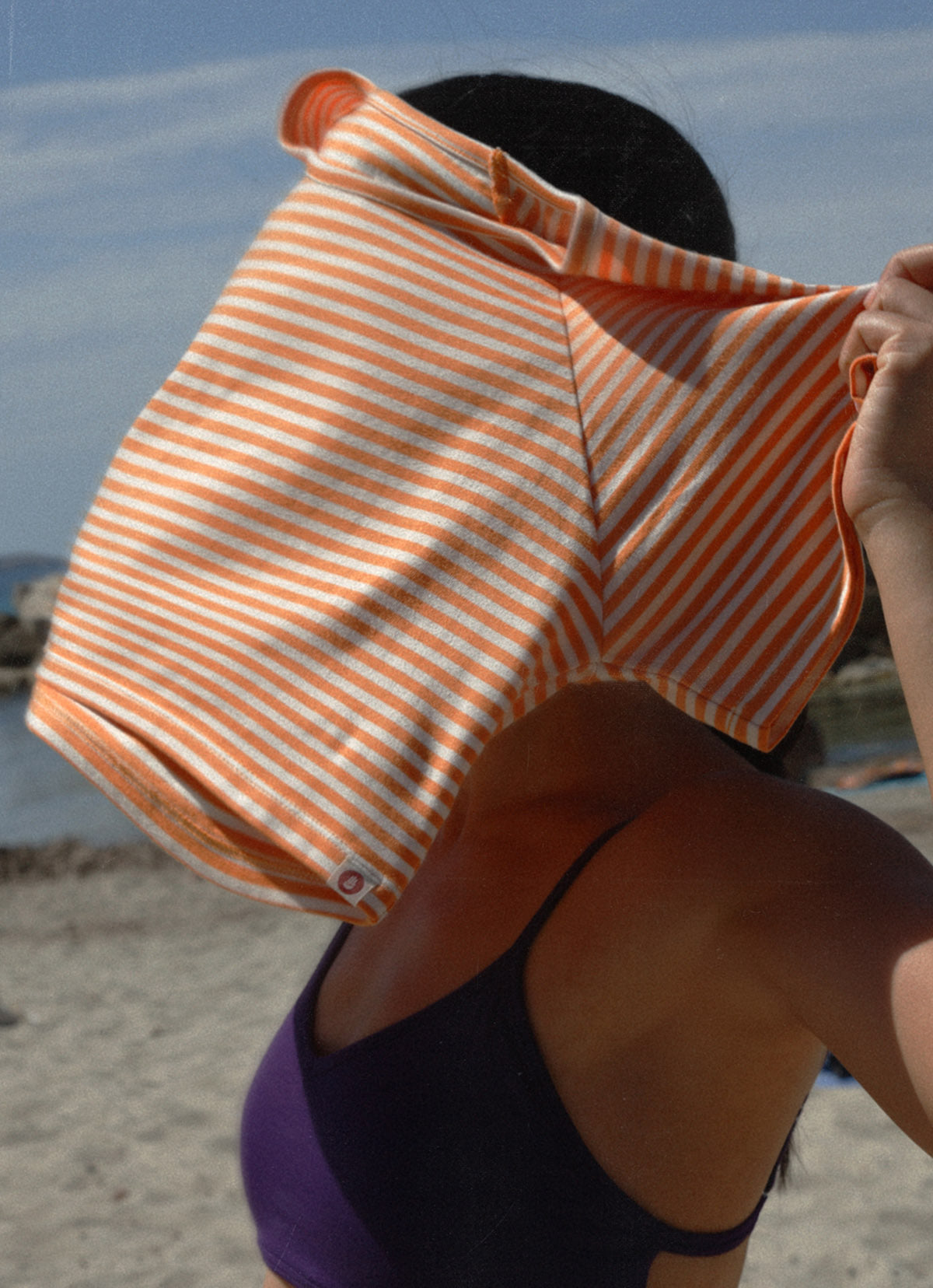 Belly short sleeve_stripe_Orange Multi