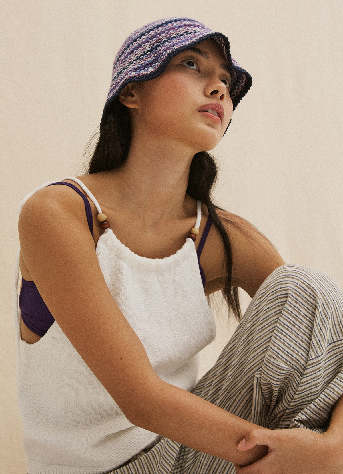 Tied knit top_Ivory