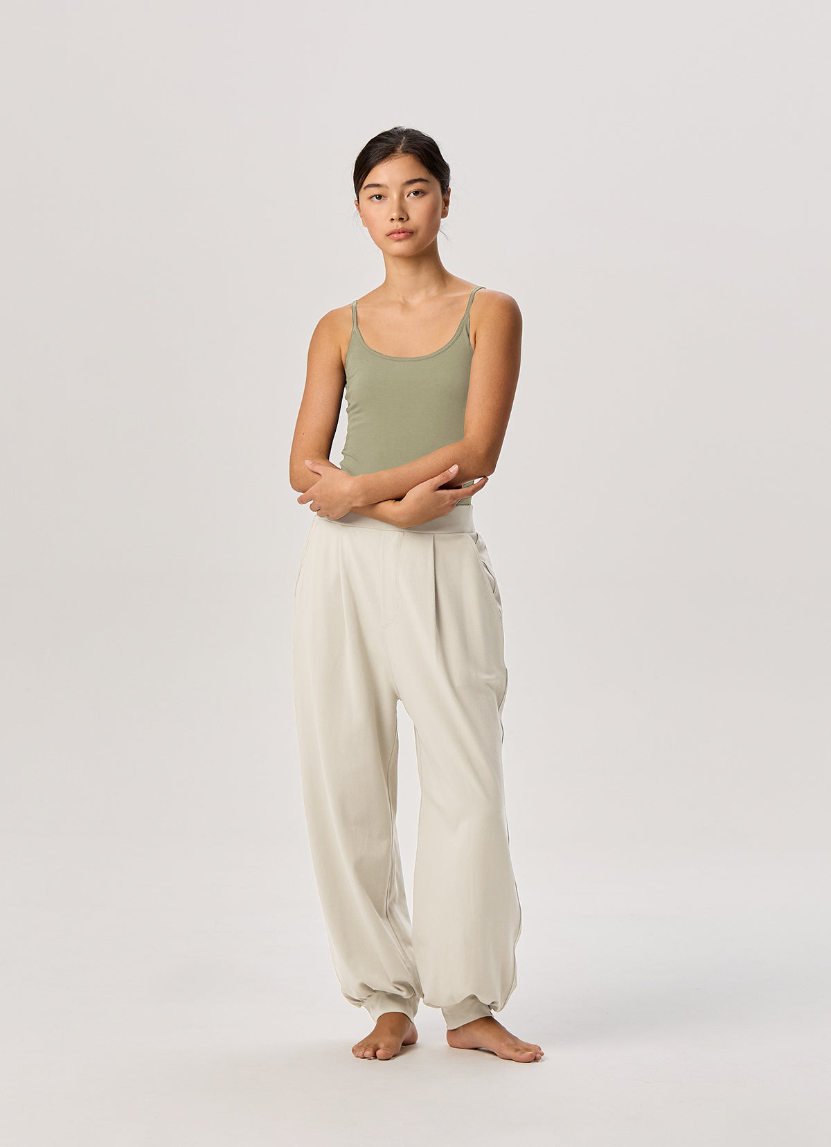 Carrie tank top (Cotton ver.)_Moss Gray