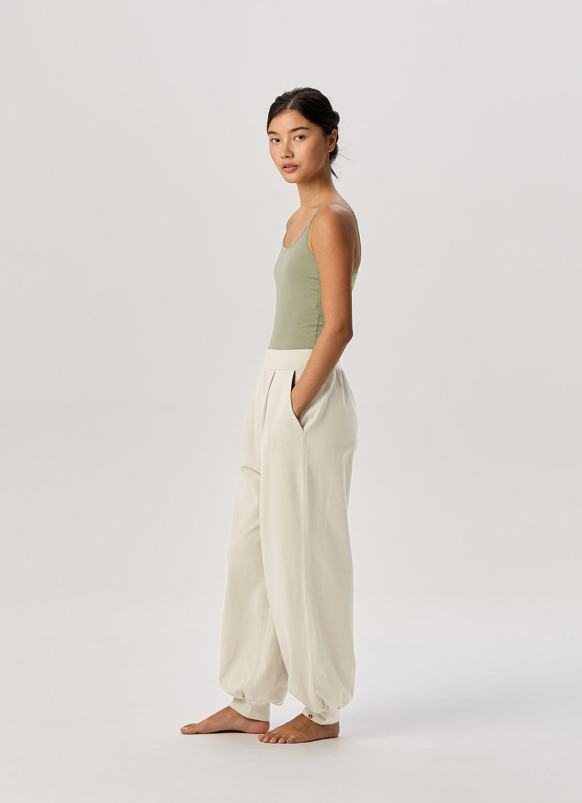 Carrie tank top (Cotton ver.)_Moss Gray