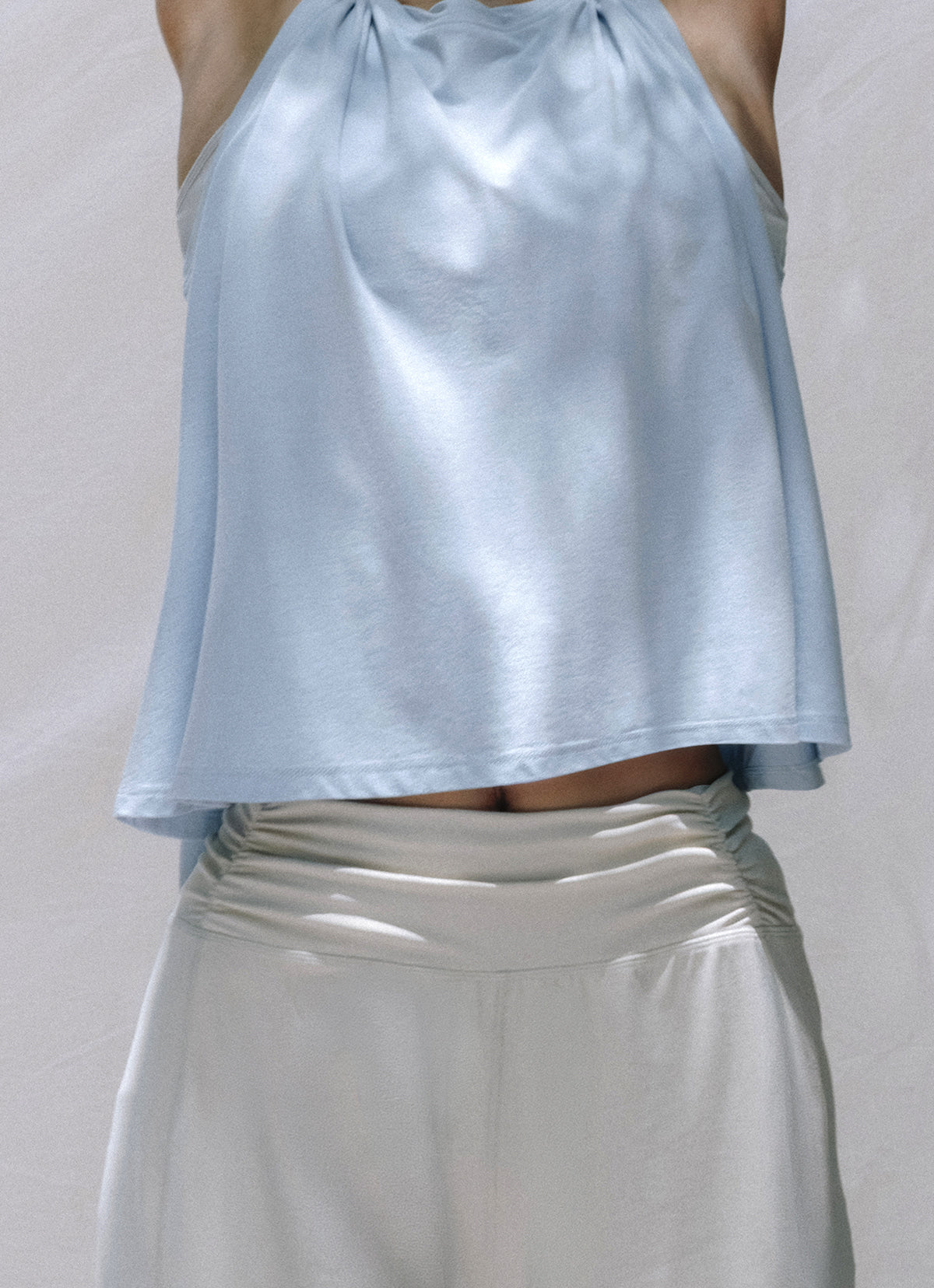 [Movement Line] Pleats cover top_Niagara Mist
