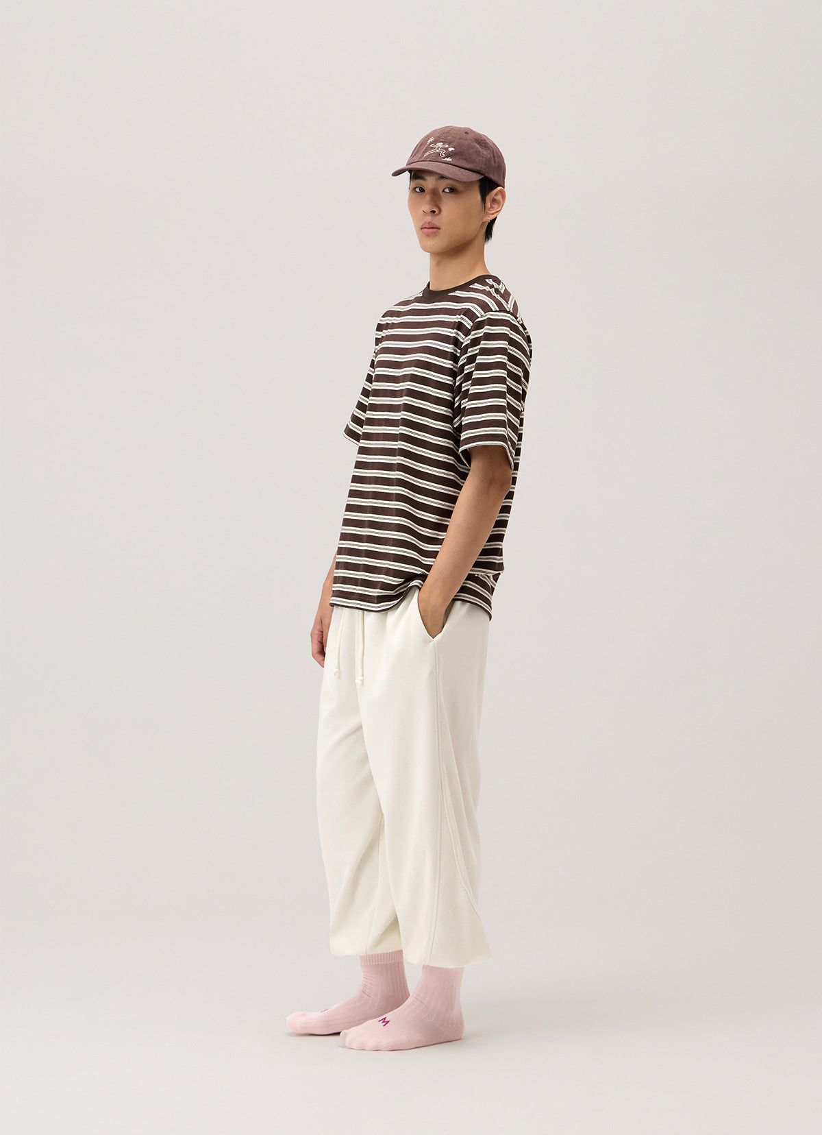 Jalan short sleeve (Unisex)_stripe_Brown Multi