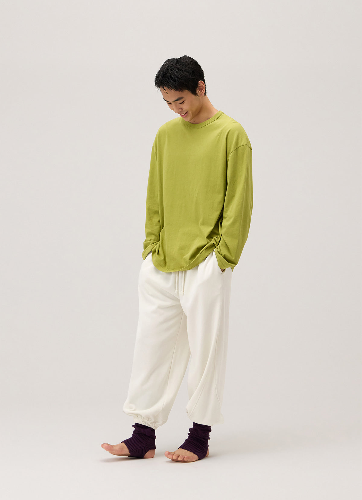 Small pocket long sleeve (Unisex)_Split Pea