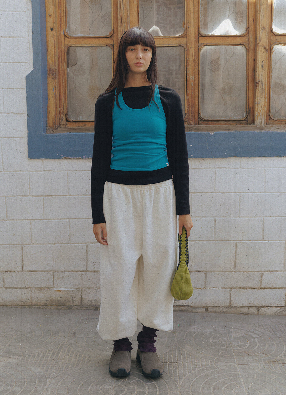 Diagonal jogger pants (Zurry ver.) (Unisex)_Tofu