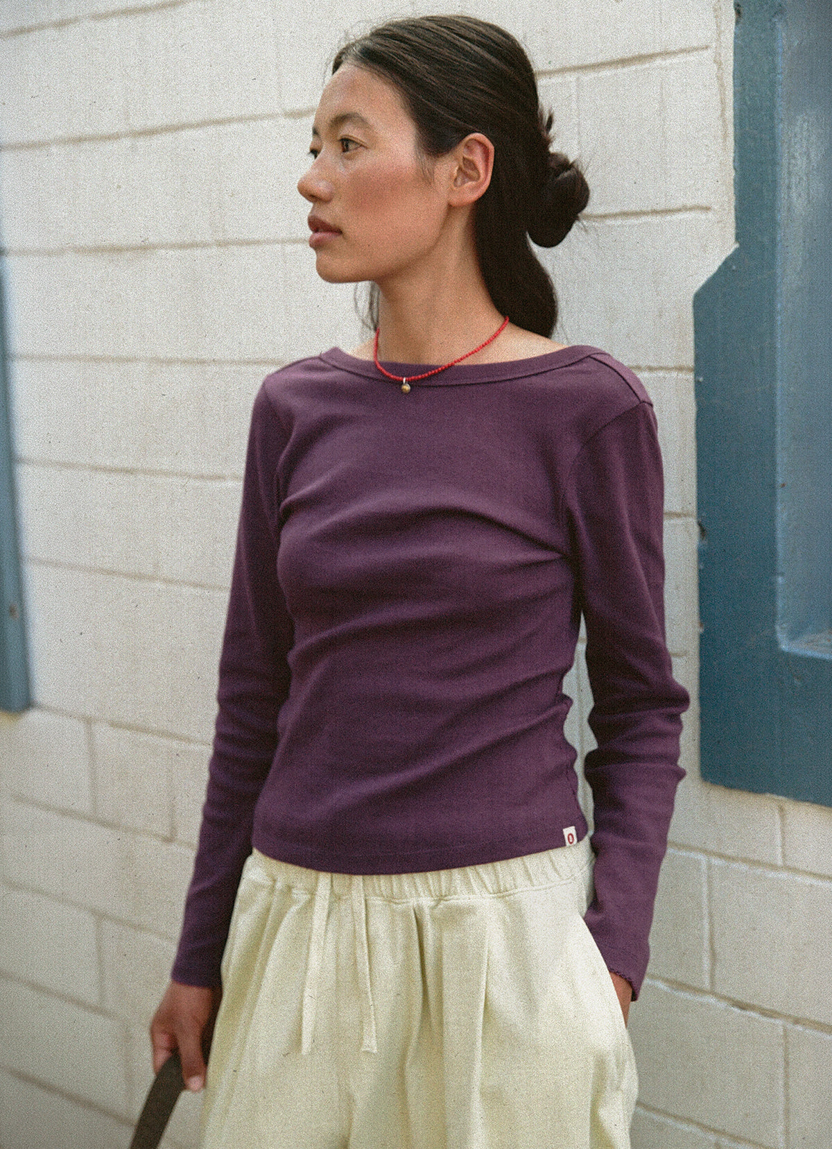 Essential scoop long sleeve_Deep Purple