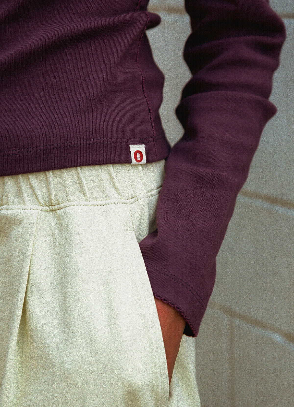 Essential scoop long sleeve_Deep Purple