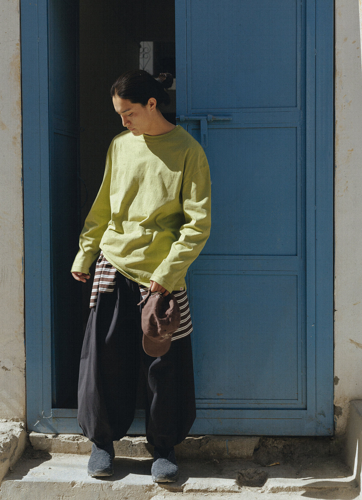 Small pocket long sleeve (Unisex)_Split Pea
