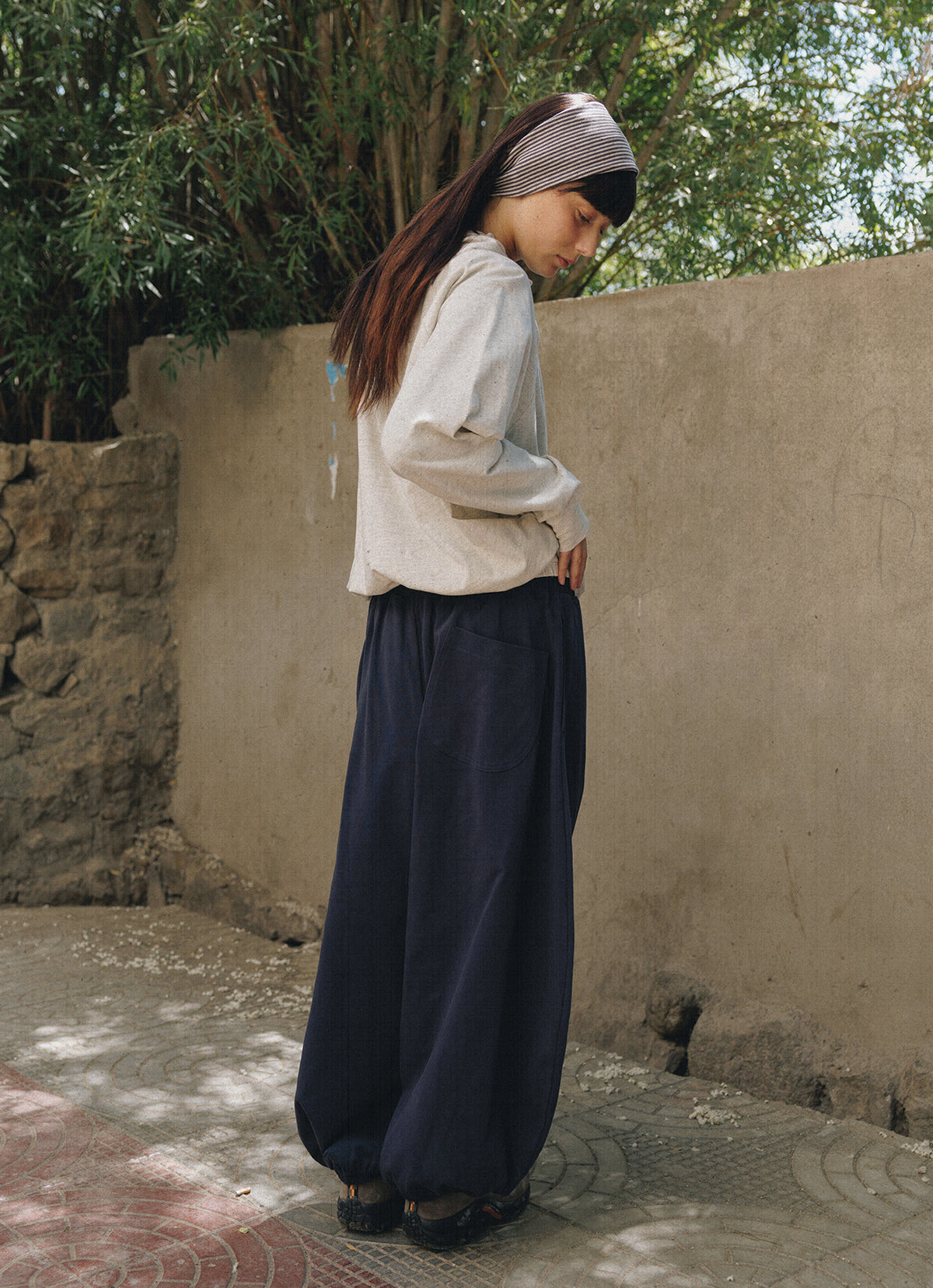 BM rib head band (stripe ver.)_Navy Multi