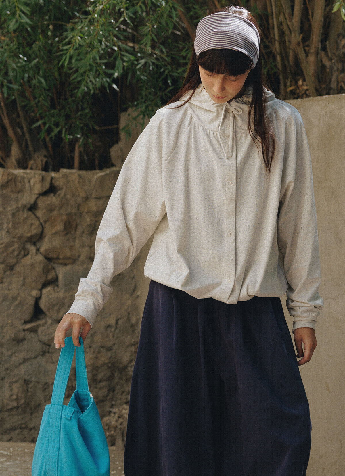BM rib head band (stripe ver.)_Navy Multi