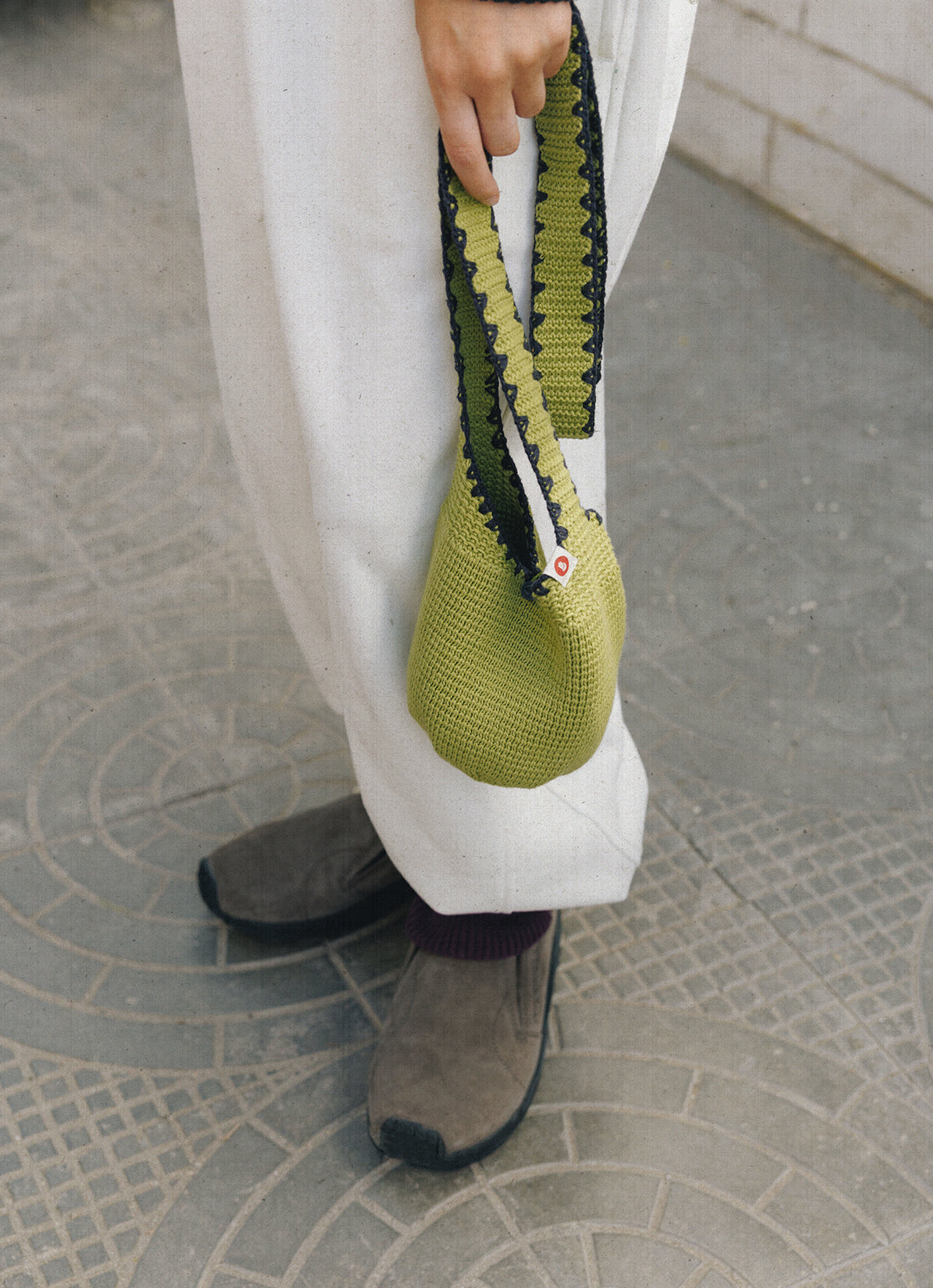BM mini knit bag_Split Pea