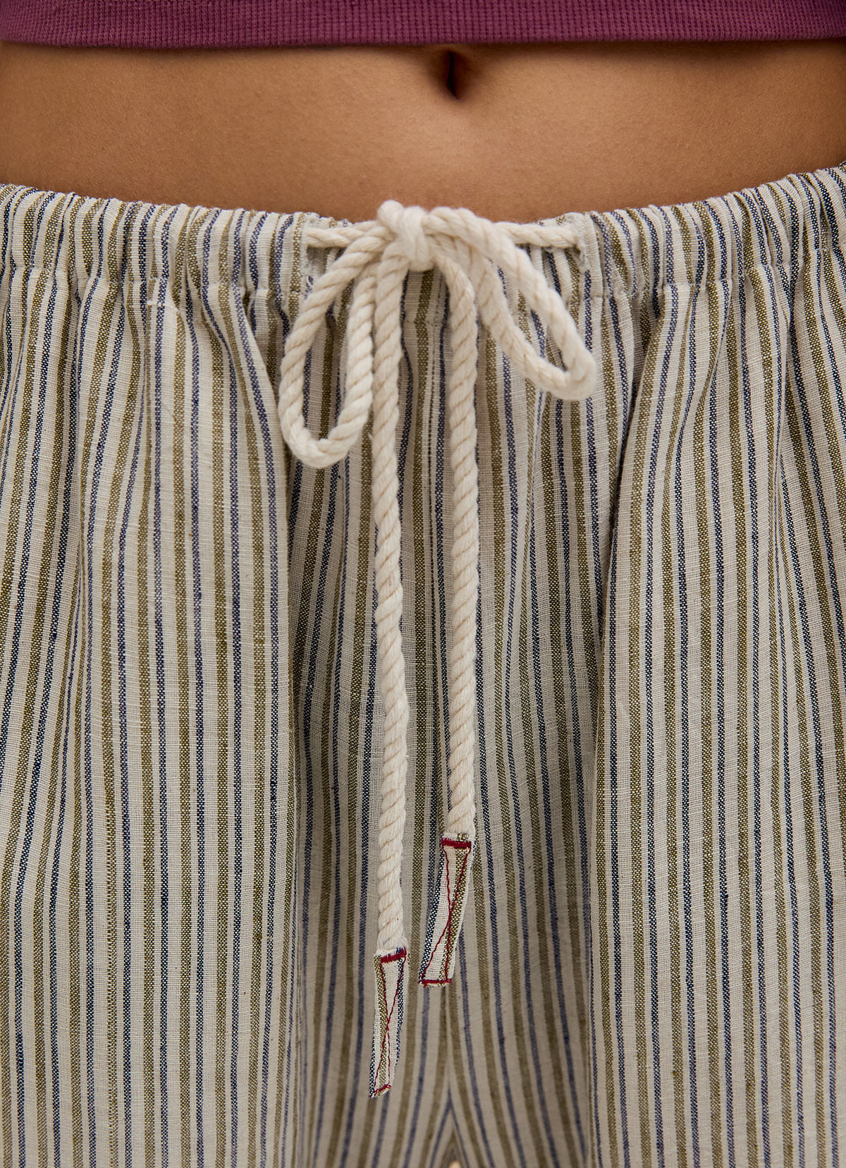 India string block pants_Beige Multi