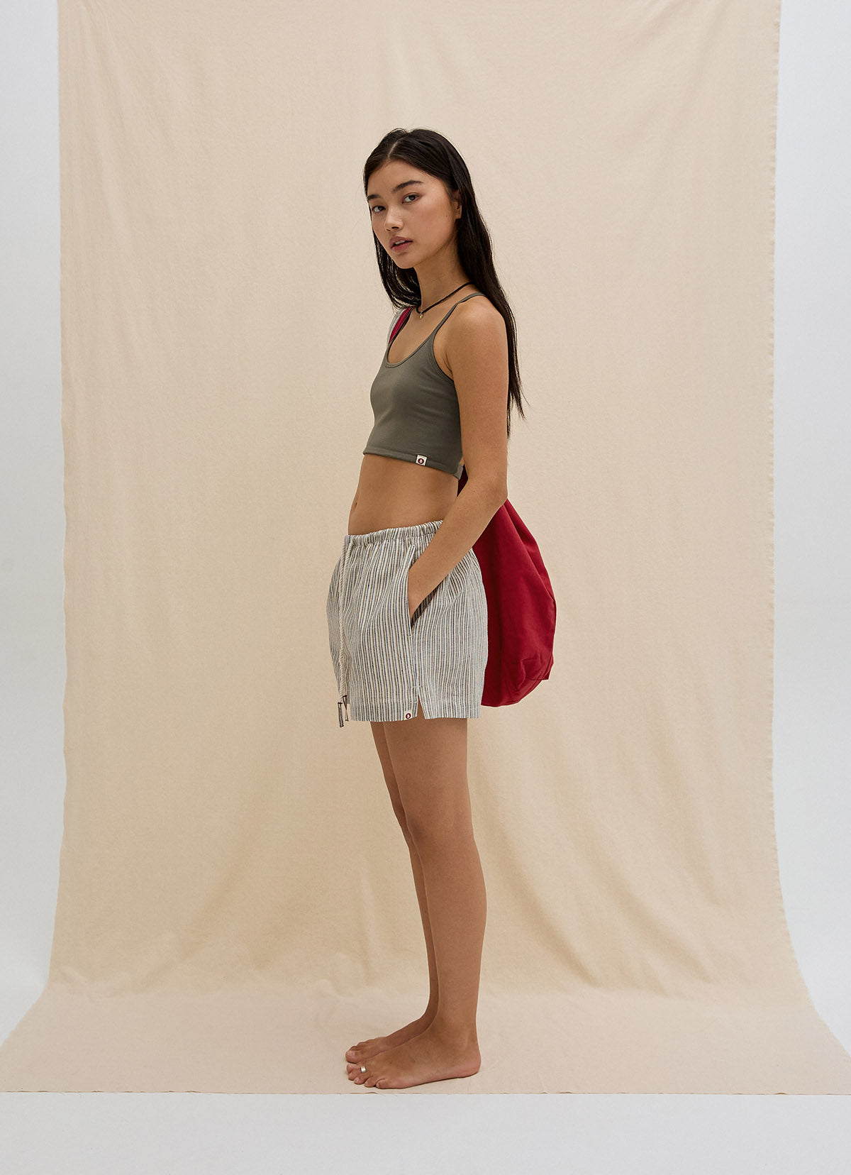 India string shorts_beige Multi