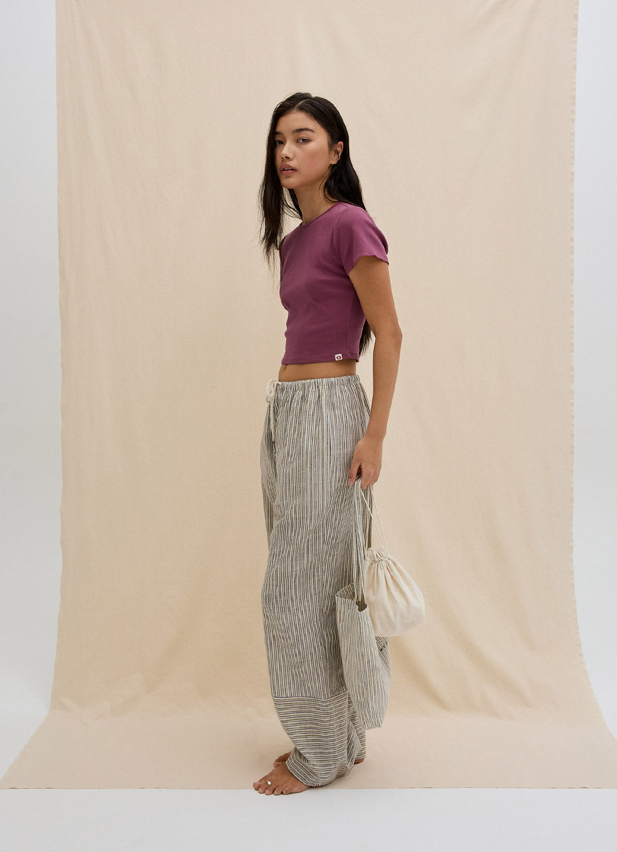 India string block pants_Beige Multi