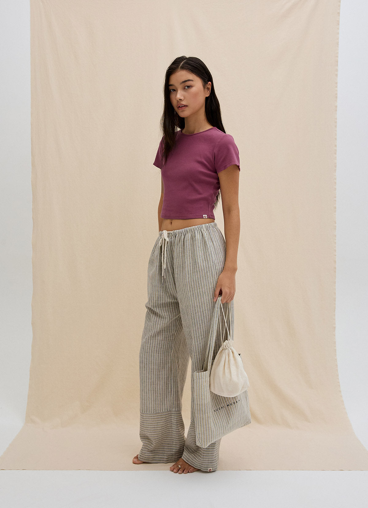 India string block pants_Beige Multi