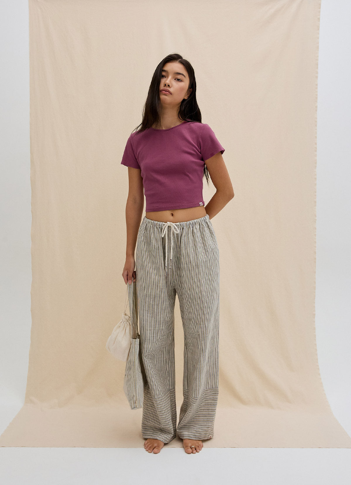 India string block pants_Beige Multi