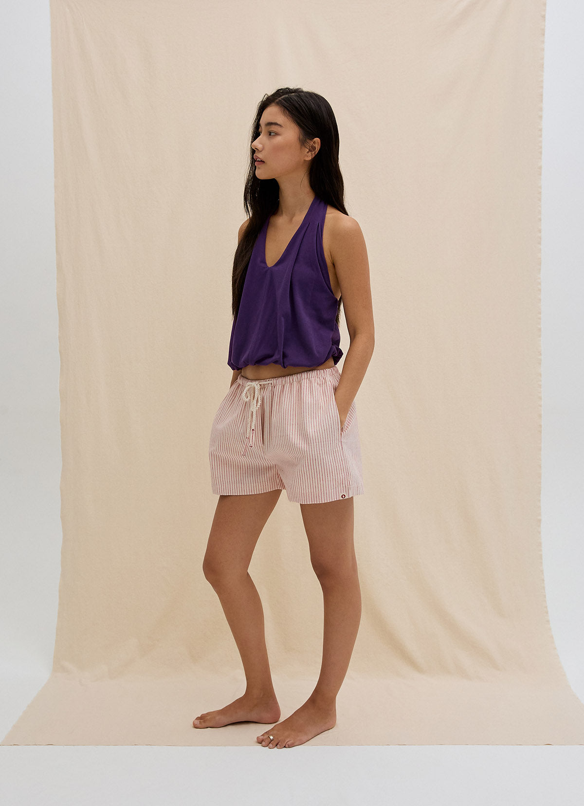 India string shorts_Red Multi