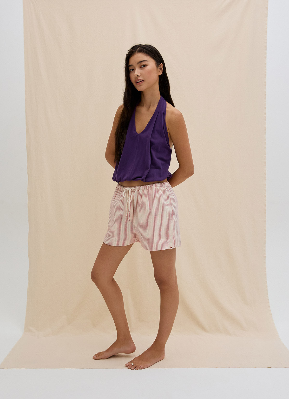 India string shorts_Red Multi