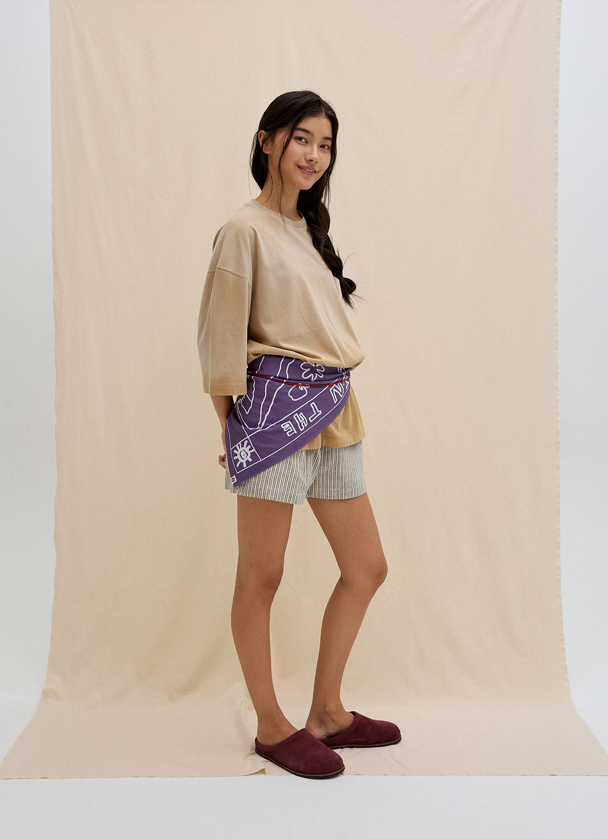 India string shorts_beige Multi