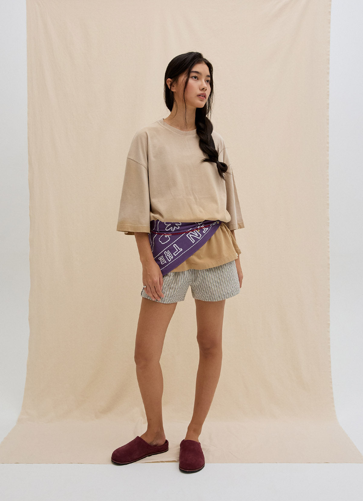 India string shorts_beige Multi