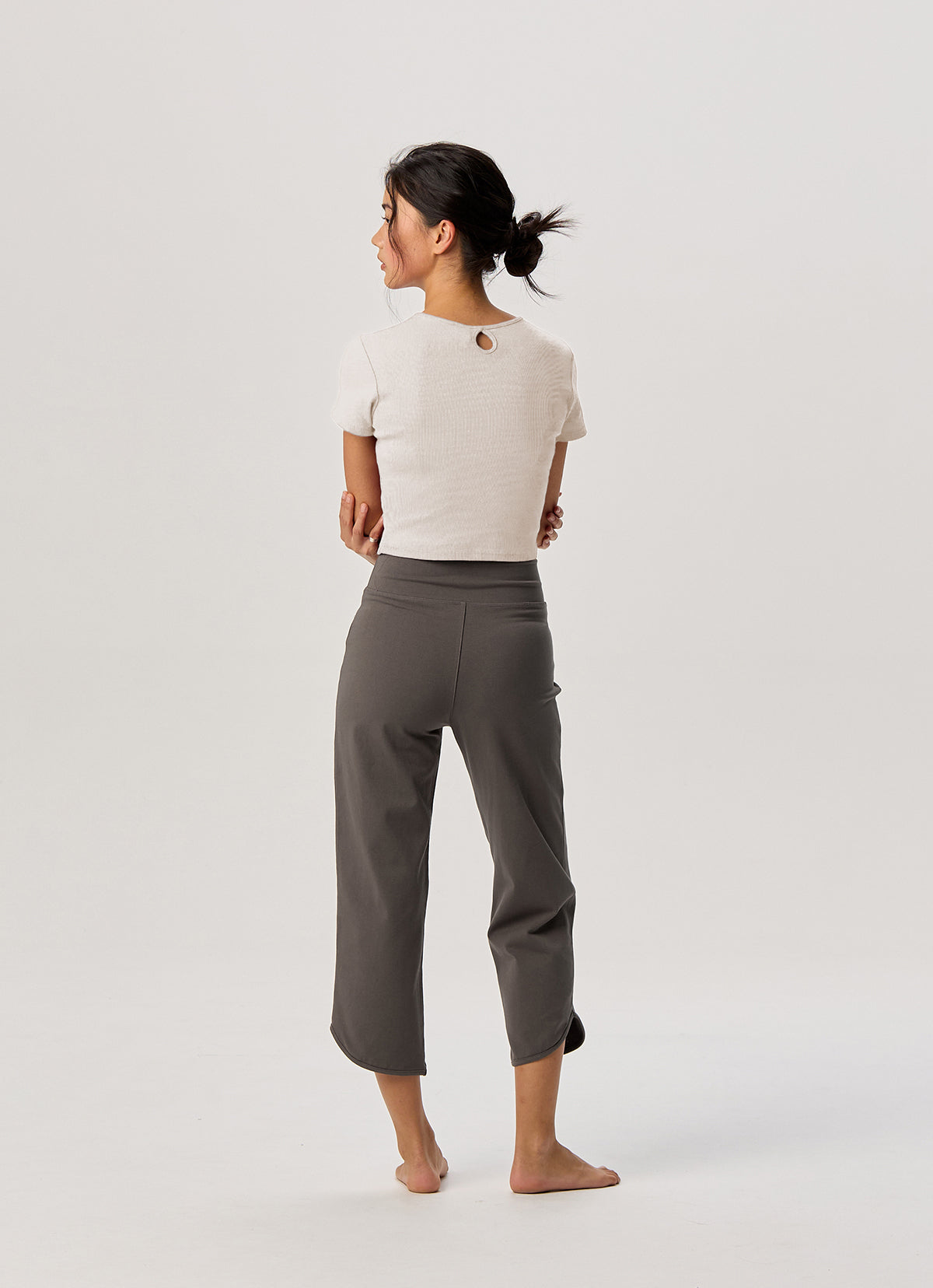 Keyhole rib short sleeve_Birch