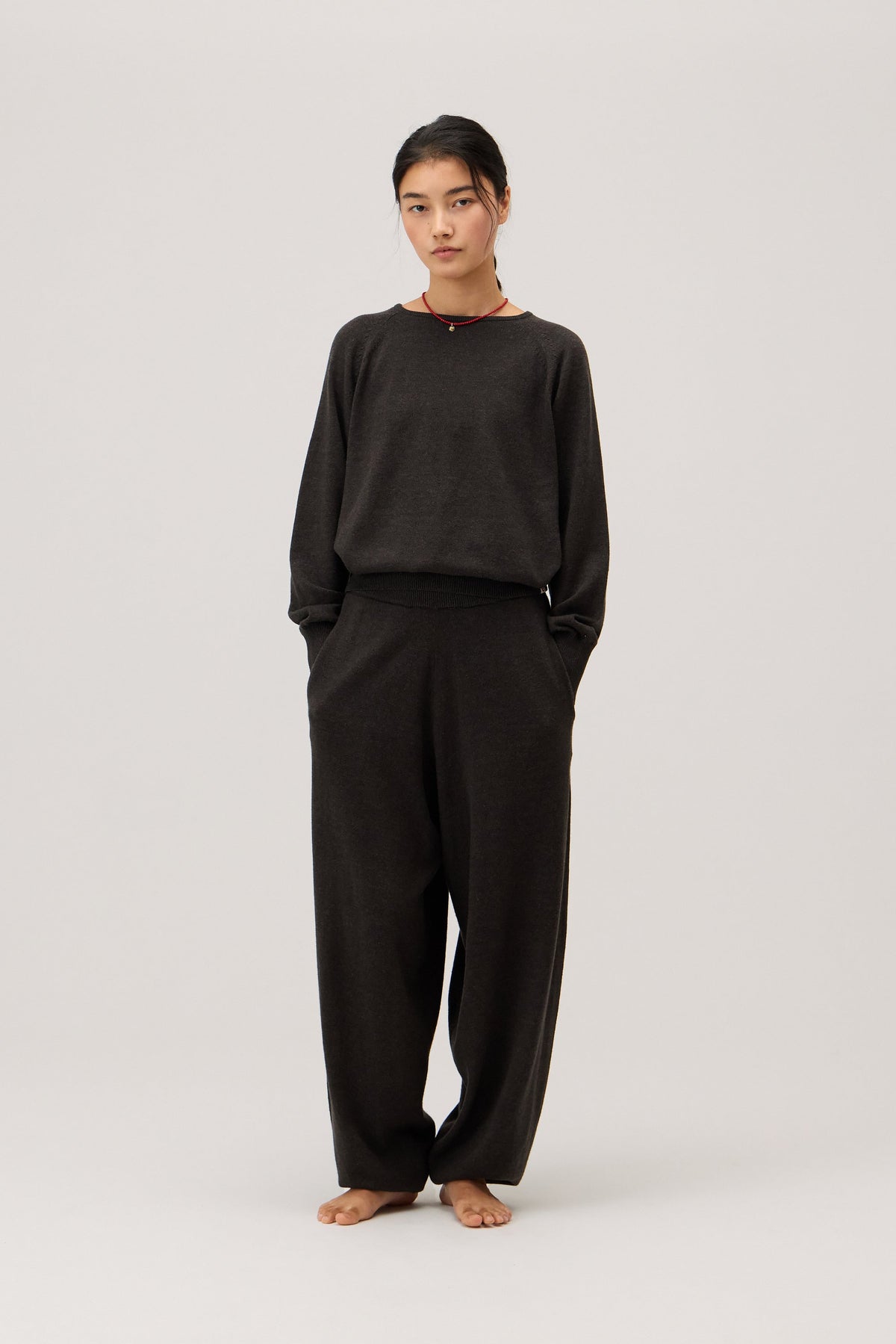 Foveo overlap pullover_Dark Melange Grey