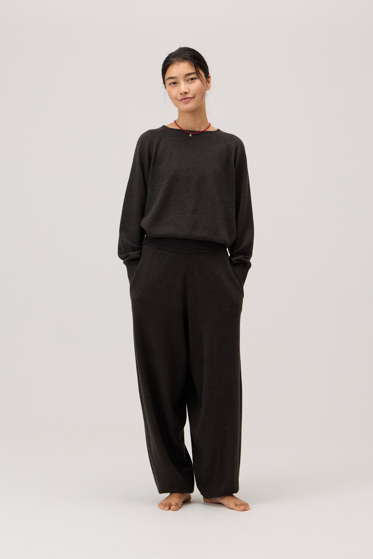 Foveo overlap pullover_Dark Melange Grey