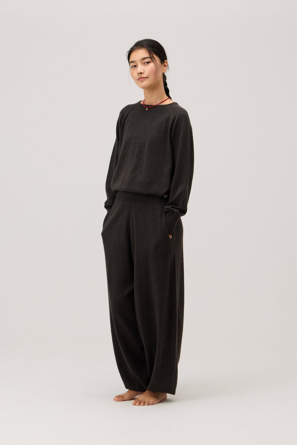 Foveo knit jogger_Dark Melange Grey