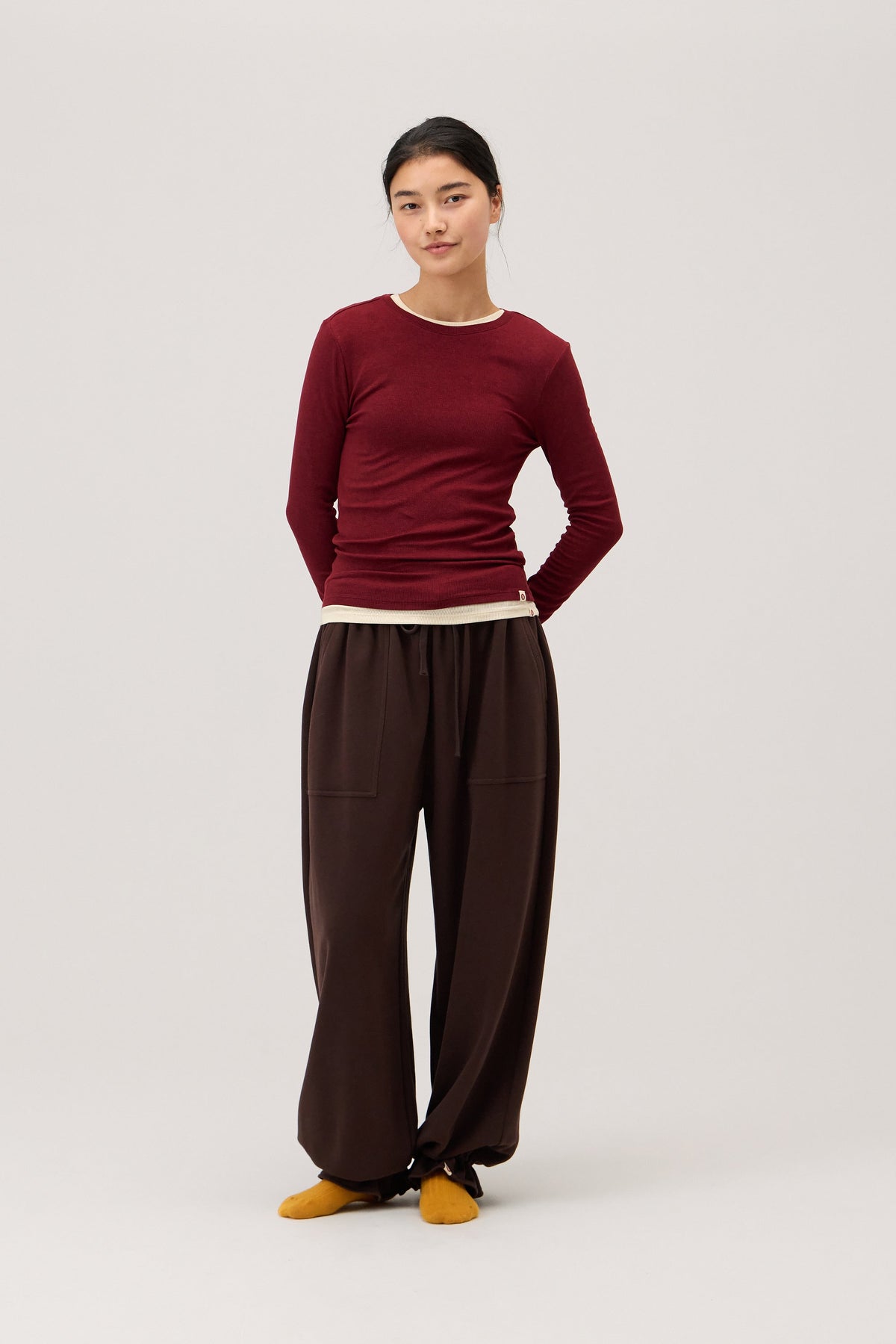 Easy long sleeve_Cordovan