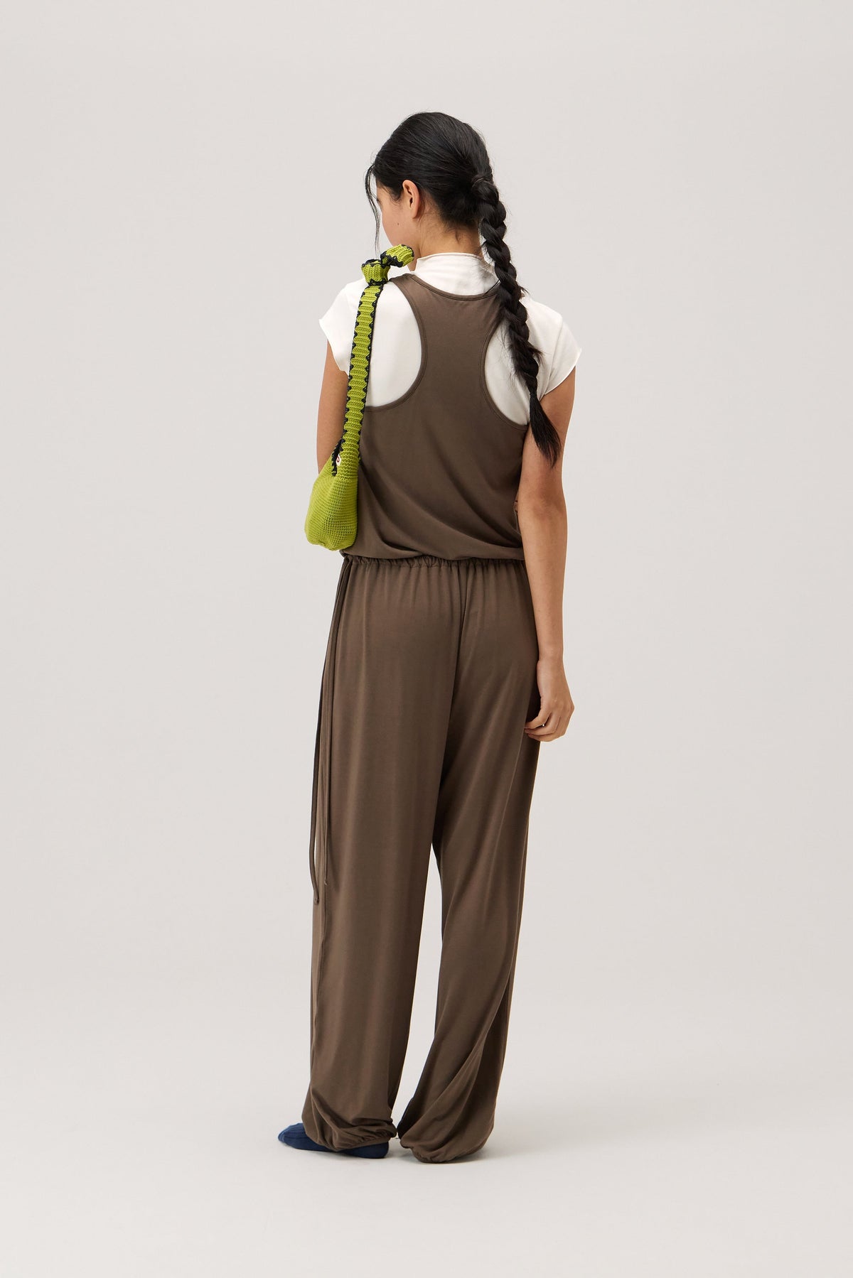 Racer string jumpsuit_Chocolate Chip