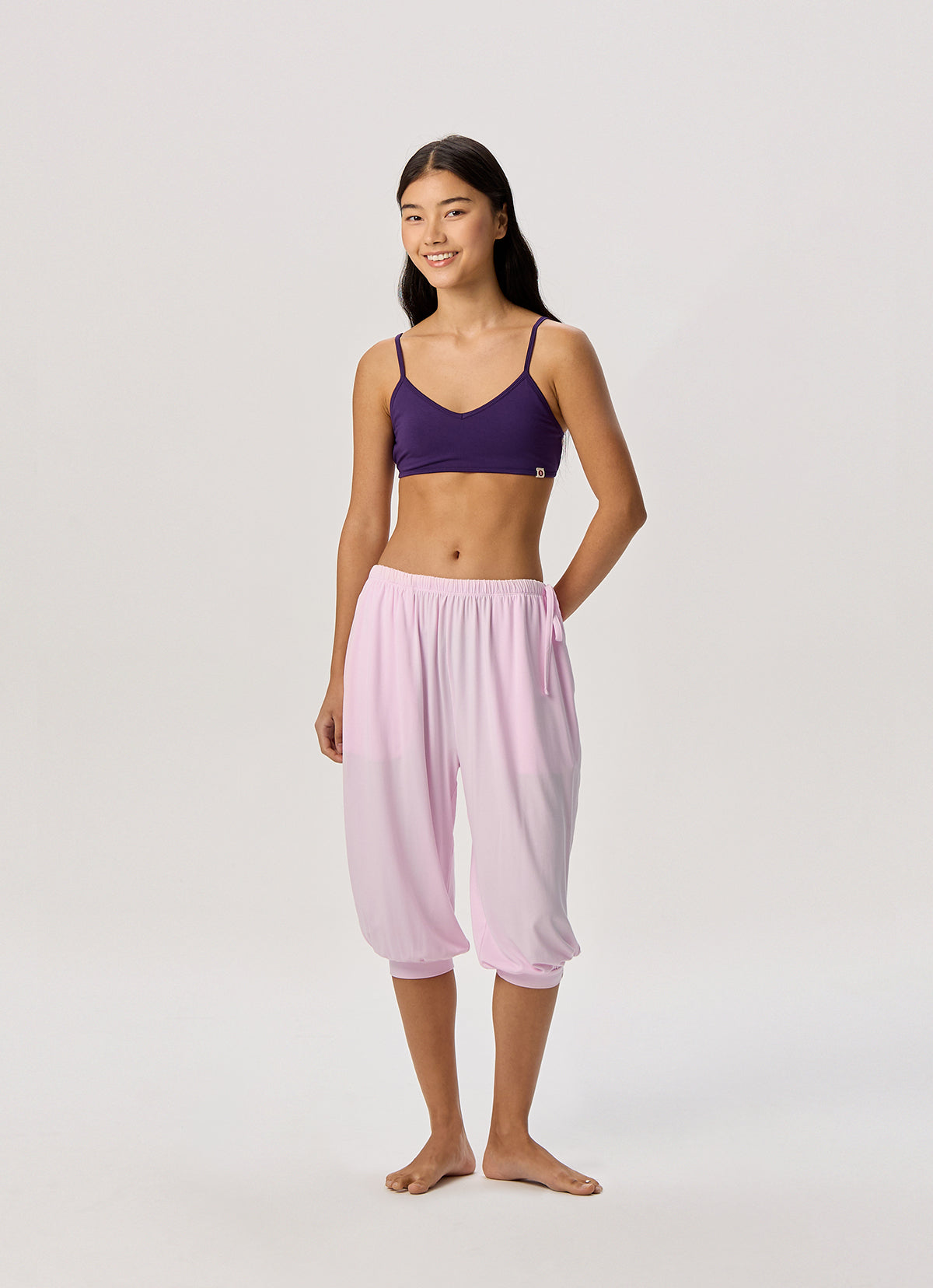 Shirring half pants_Cradle Pink