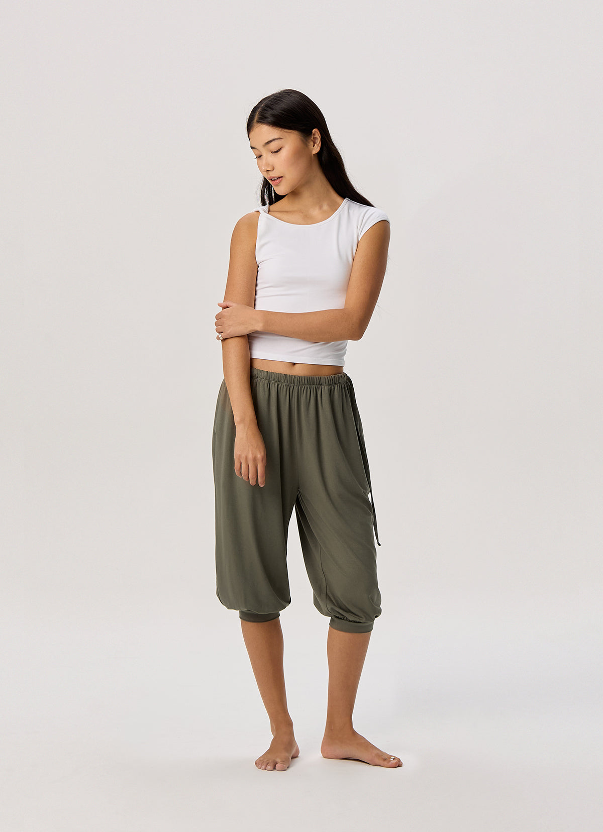 Unbalance twist short sleeve_White