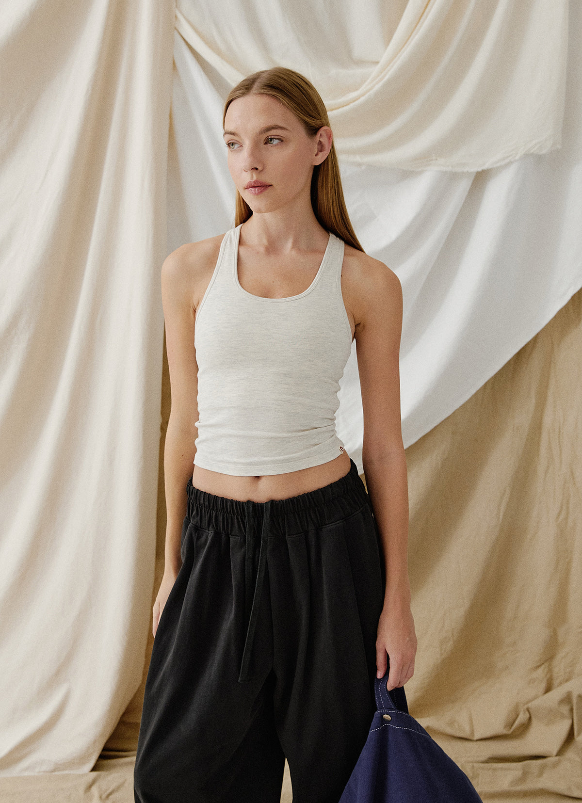 Jaya tank top (long ver.)_Oatmeal Melange