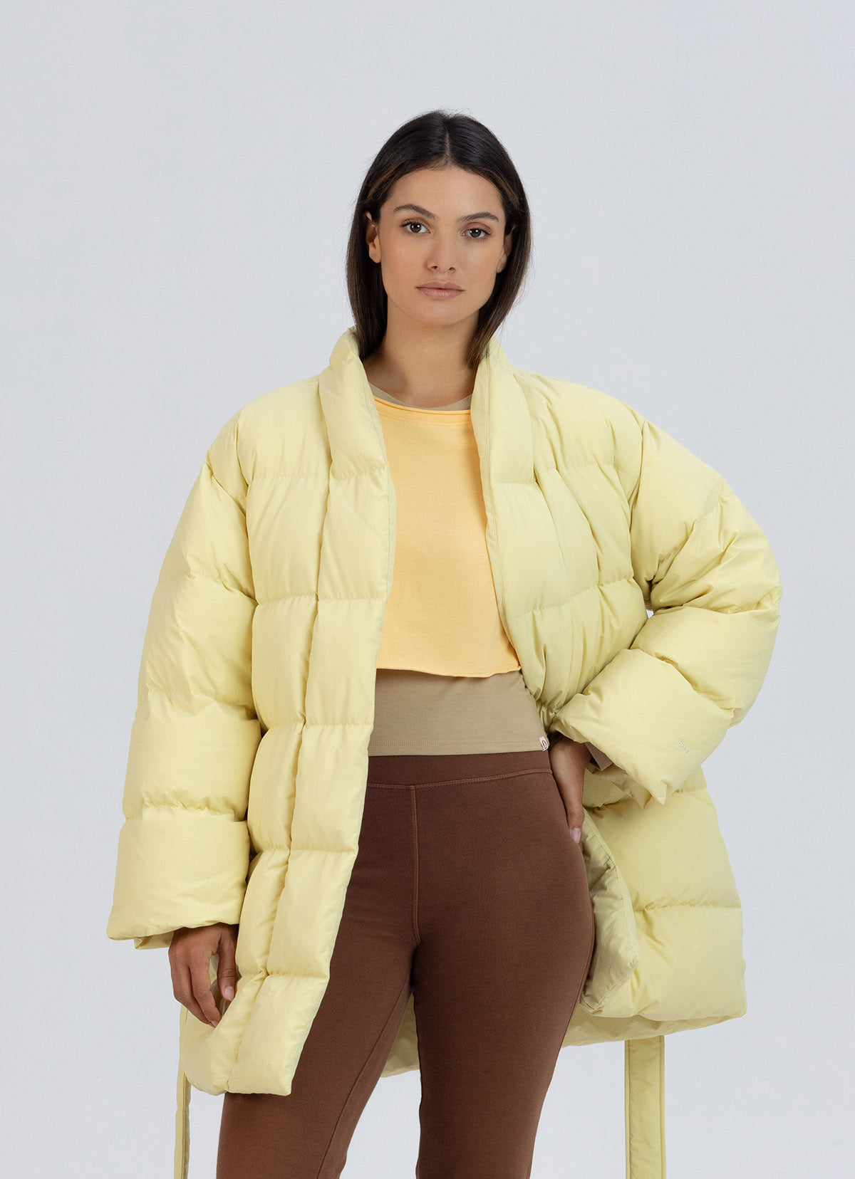 Puffer Robe Colorful BM Puffer Robe_Golden Mist – BUDHI MUDRA JAPAN