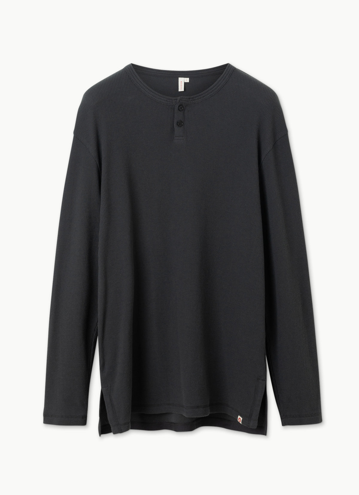 Waffle long sleeve t-shirts (For Men)_Charcoal