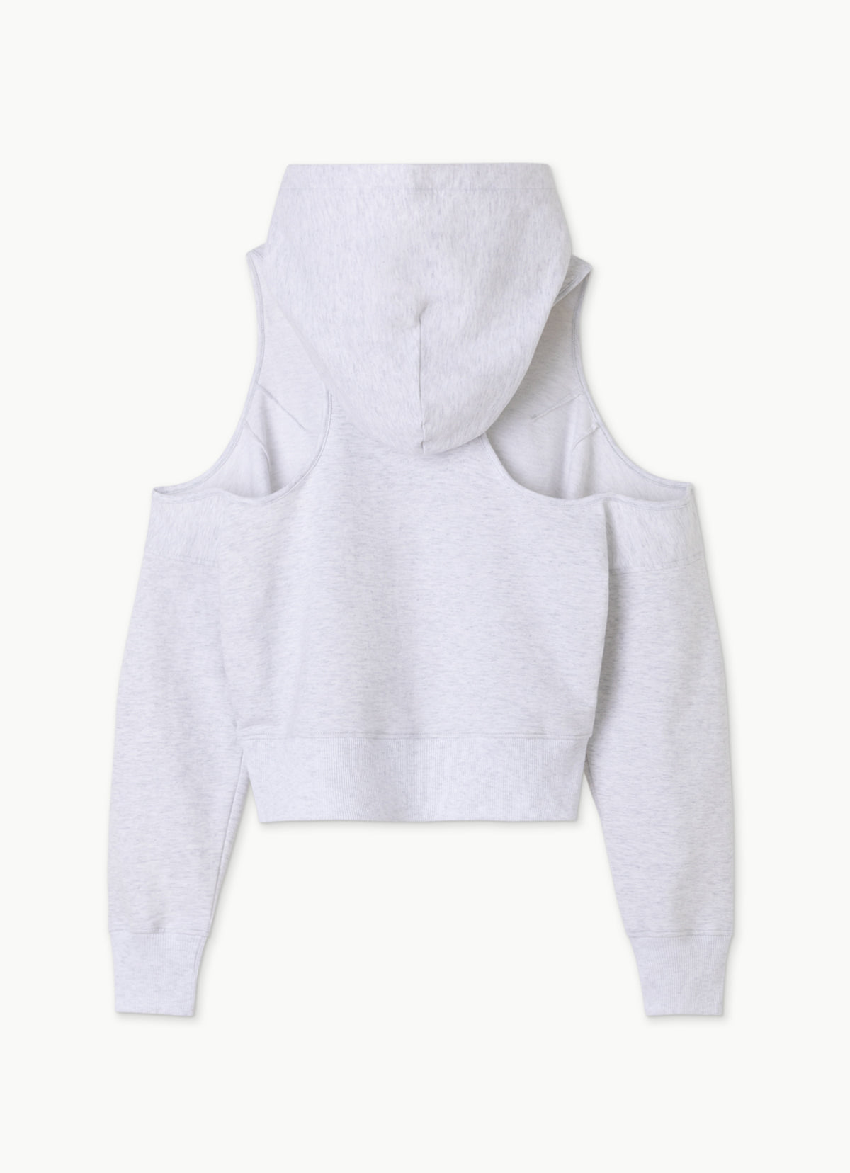 Cut-out hoodie_Melange Grey