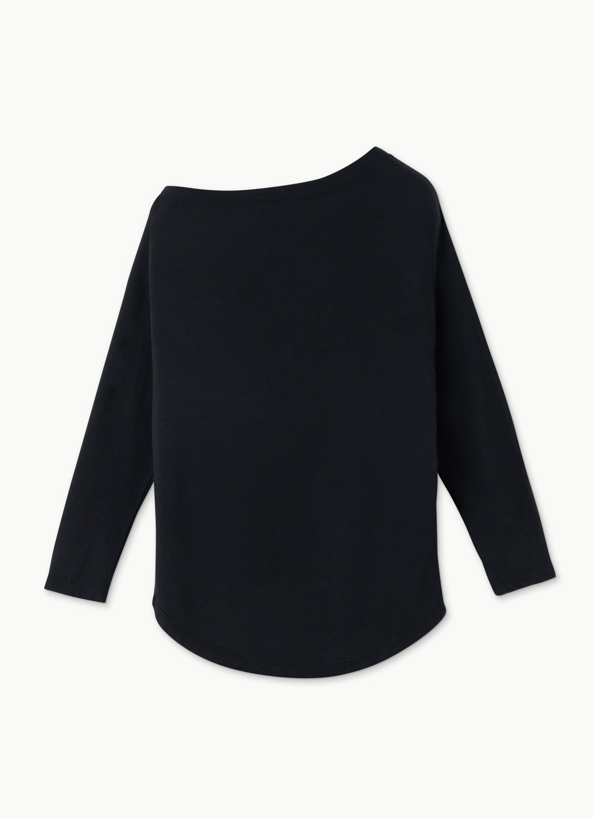 Unbalance shoulder long sleeve_Black