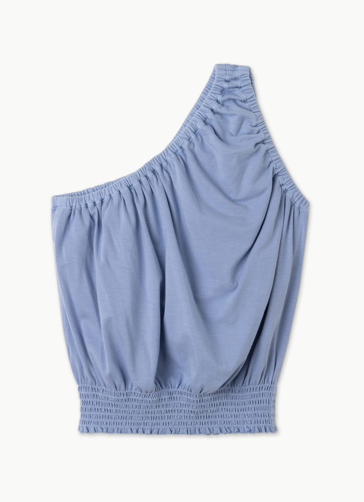 One shoulder shirring top_Blue Heron