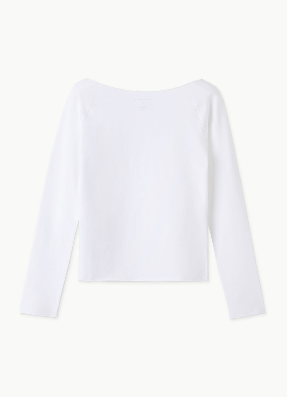 Boat neck long sleeve top_White