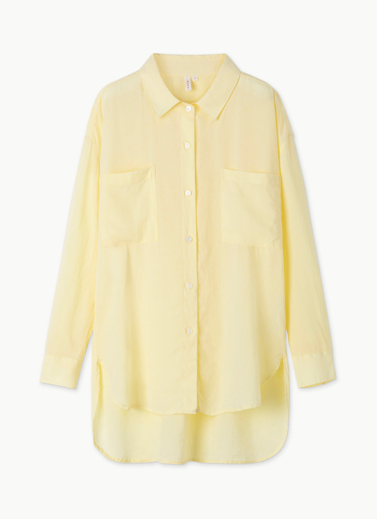 Linen oversized button up shirts #2_Lemon